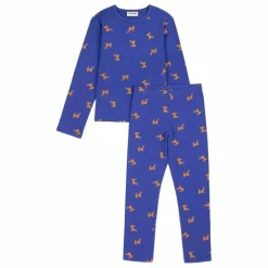 Pyjama Côtelé Zèbres Coton Bio | Bleu roi