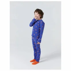 Pyjama Côtelé Zèbres Coton Bio | Bleu roi