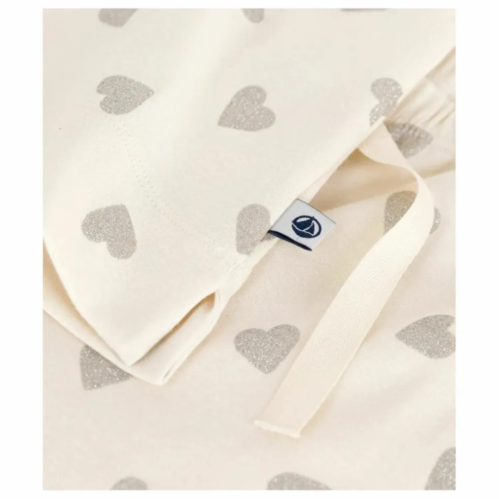 Pyjama Cœurs Pailletés Coton Bio | Ecru