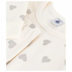 Pyjama Cœurs Pailletés Coton Bio | Ecru