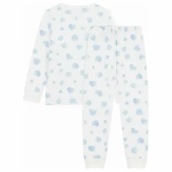 Pyjama Cœurs Peints Coton Bio | Blanc