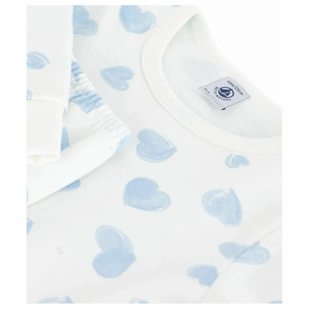 Pyjama Cœurs Peints Coton Bio | Blanc