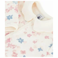 Pyjama Dors Bien Col Fleuri Coton Bio | Ecru