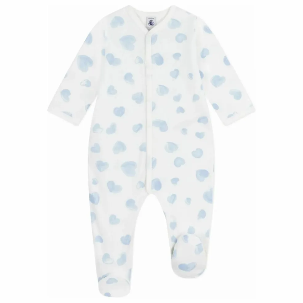 Pyjama Dors Bien Epais Cœurs Coton Bio | Bleu