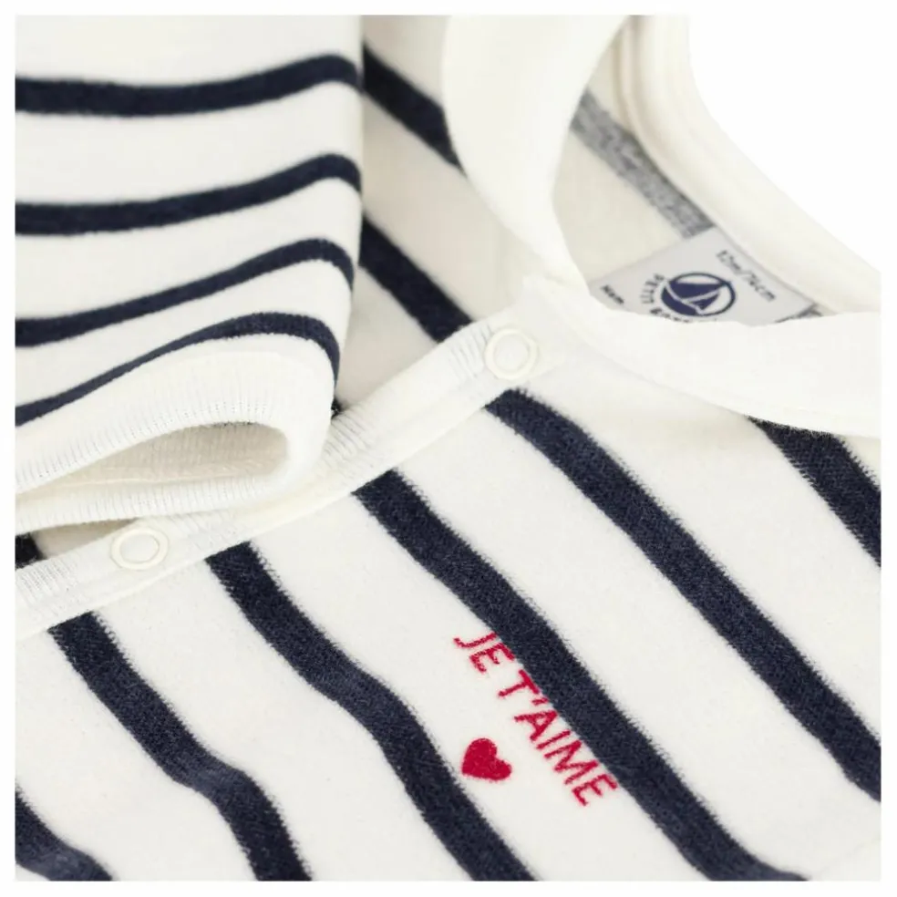 Pyjama Dors Bien Marinière Coton Bio | Blanc