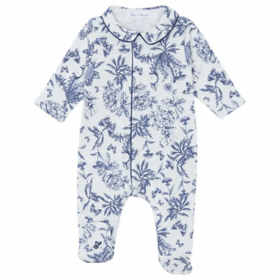 Pyjama Dors-bien Toile de Jouy | Bleu marine