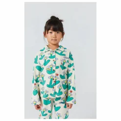 Pyjama Fleuri Coton Bio | Ecru