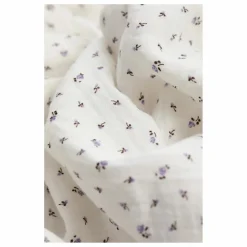 Pyjama Fleuri Gaze de Coton Bio | Blanc