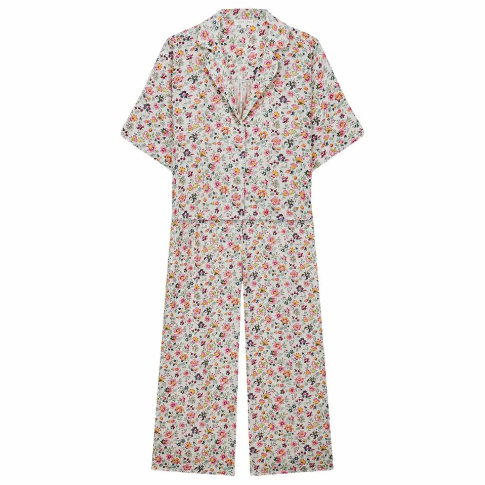 Pyjama Louka Wild Flowers Double Gaze de Coton Bio - Collection Femme | Crème