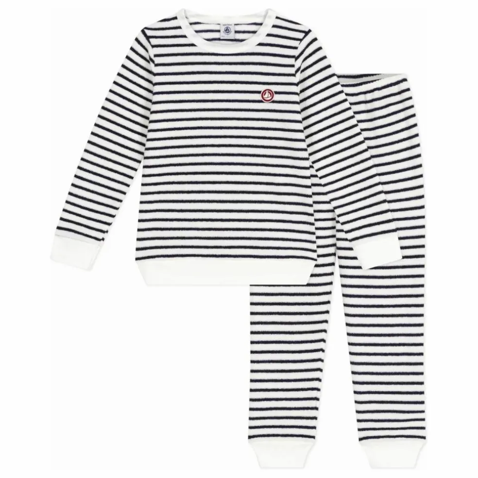 Pyjama Marinière Eponge Modal | Bleu marine