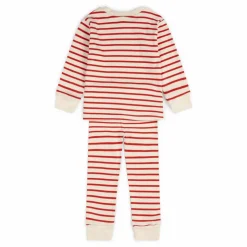Pyjama Rayé Coton Bio | Rouge