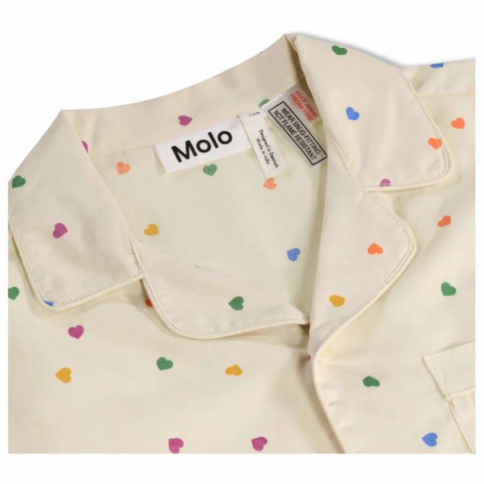 Pyjama Short Lexi Cœurs Coton Bio | Ecru