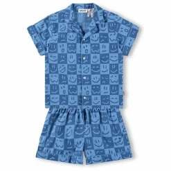 Pyjama Short Lexi Damier Coton Bio | Bleu