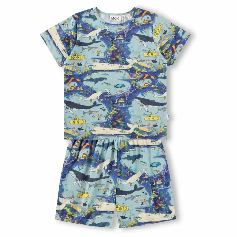 Pyjama Short Luvis Baleines Coton Bio | Bleu