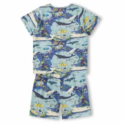 Pyjama Short Luvis Baleines Coton Bio | Bleu