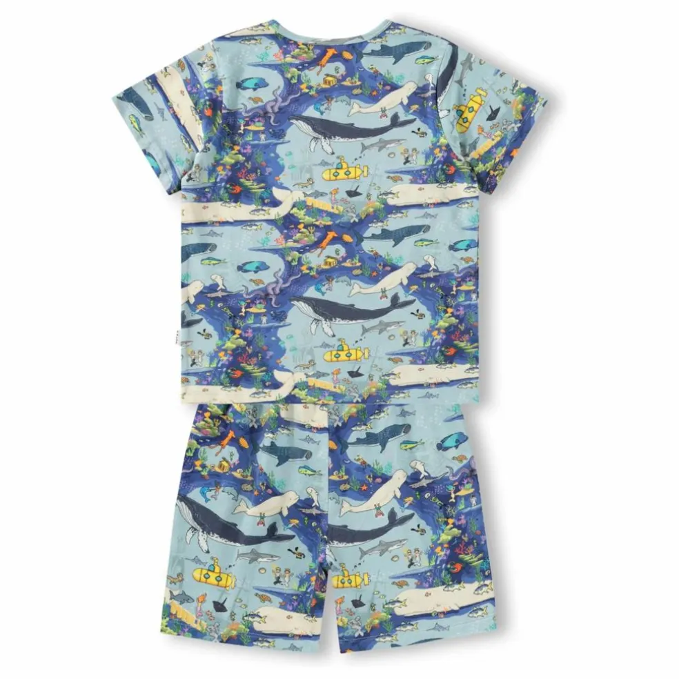 Pyjama Short Luvis Baleines Coton Bio | Bleu