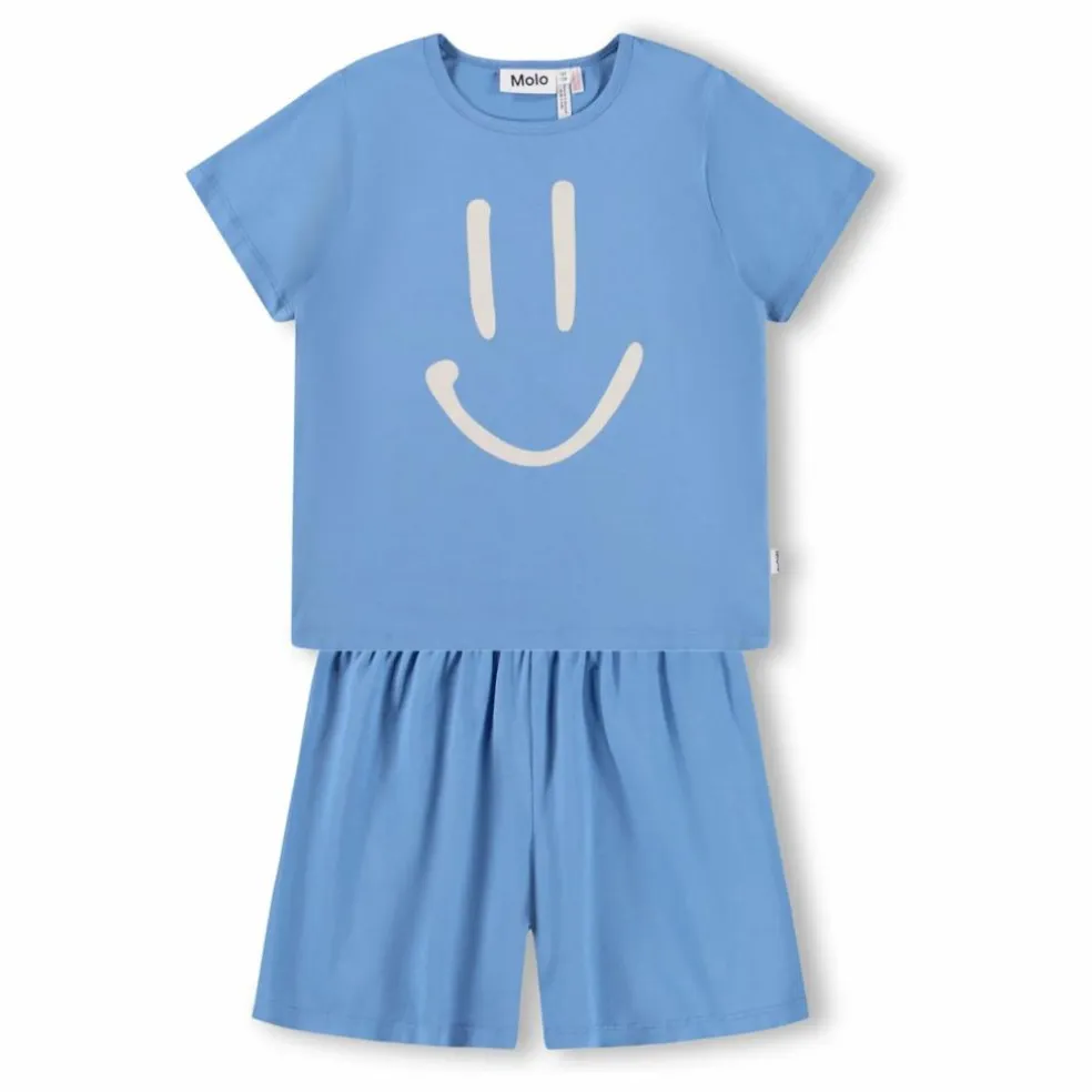 Pyjama Short Luvis Smile Coton Bio | Bleu