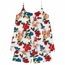 Pyjama Strappy Hibiscus | Rouge cerise
