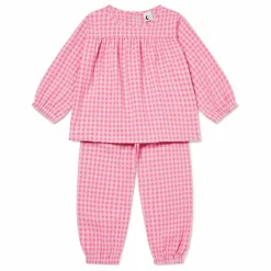 Pyjama Vichy Seersucker Coton Bio | Rose
