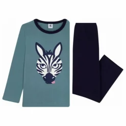 Pyjama Zèbre Coton Bio | Bleu