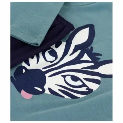 Pyjama Zèbre Coton Bio | Bleu