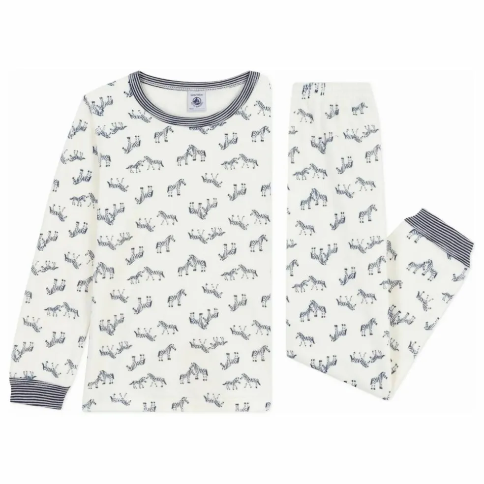 Pyjama Zèbres Coton Bio | Ecru