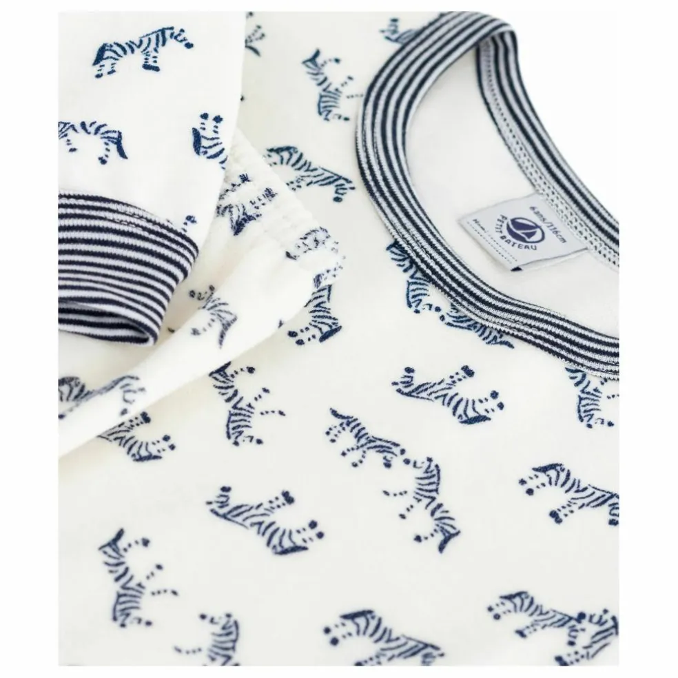 Pyjama Zèbres Coton Bio | Ecru