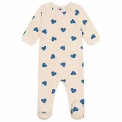 Pyjama Zip Molleton Cœurs | Beige