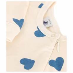 Pyjama Zip Molleton Cœurs | Beige