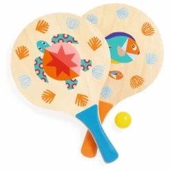 Raquettes de plage en bois