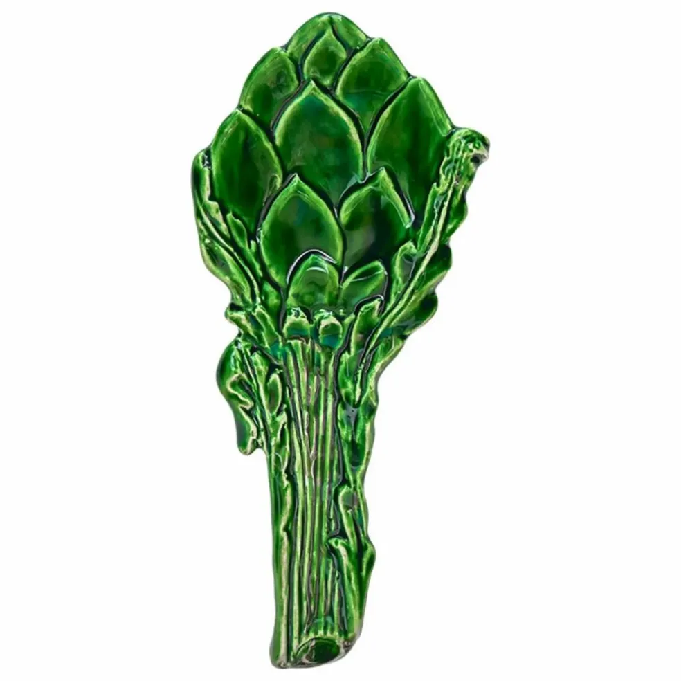 Repose cuillère en céramique artichaut Carcifio | Vert