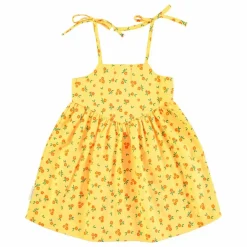 Robe Fleuri Coton Bio | Jaune