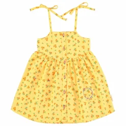Robe Fleuri Coton Bio | Jaune