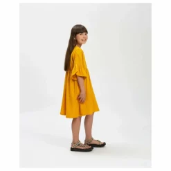 Robe à Volants Coton Bio | Jaune moutarde