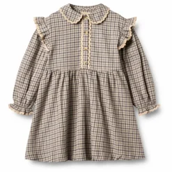 Robe Alissa Carreaux Coton Bio | Beige