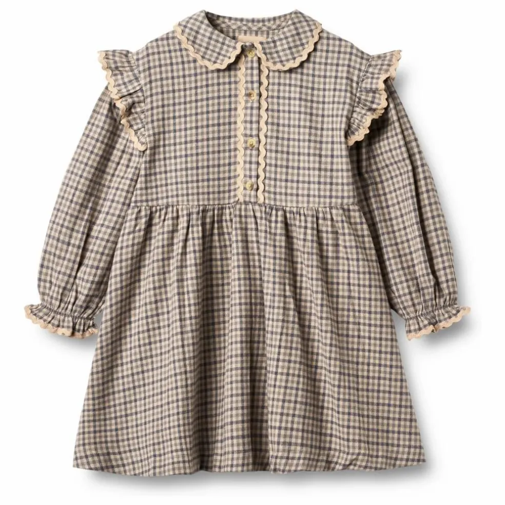 Robe Alissa Carreaux Coton Bio | Beige