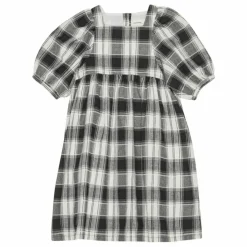 Robe Alva Carreaux Coton Bio | Noir