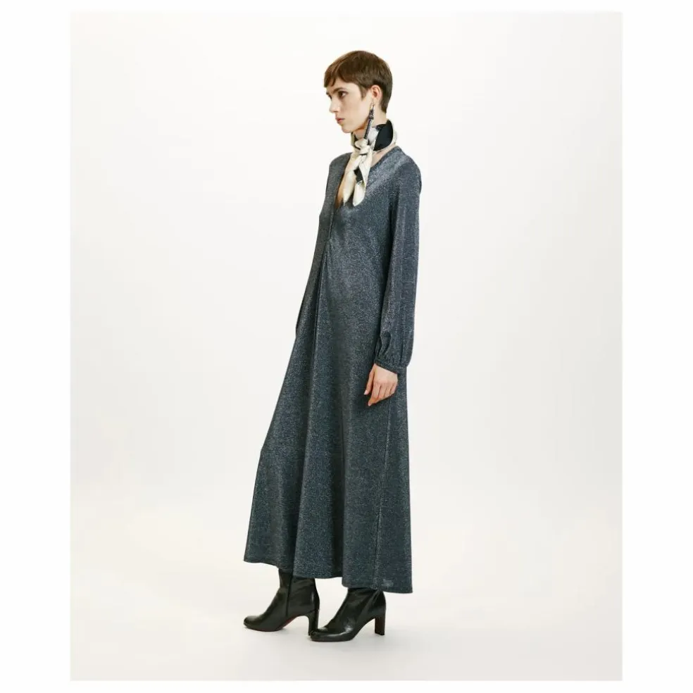 Robe Amede Métallisée | Gris argent