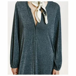 Robe Amede Métallisée | Gris argent