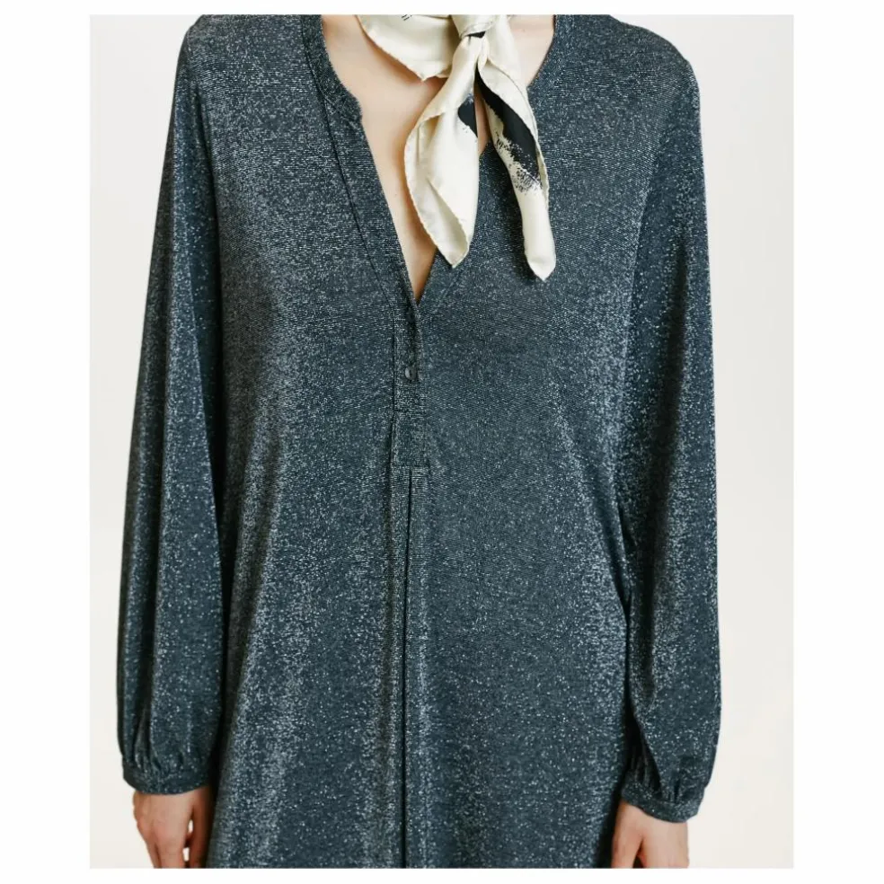 Robe Amede Métallisée | Gris argent