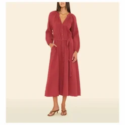 Robe Andrea Gaze de Coton | Rouge