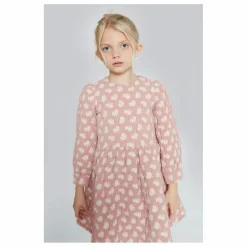 Robe Anita Fleurie Jacquard Coton Bio | Rose poudré