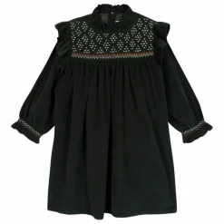 Robe Babouchka Velours Côtelé | Vert foncé