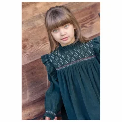 Robe Babouchka Velours Côtelé | Vert foncé