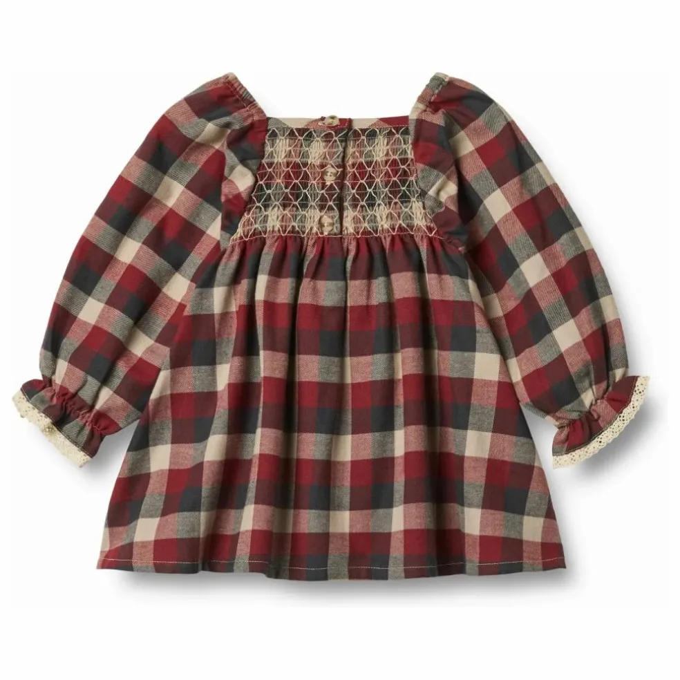 Robe Bella Carreaux Coton Bio | Rouge