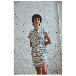 Robe Bénédicte Rayures Coton Bio | Bleu
