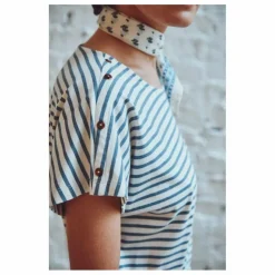 Robe Bénédicte Rayures Coton Bio | Bleu