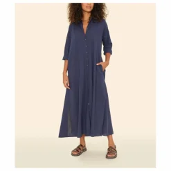 Robe Boden Popeline de Coton | Bleu marine