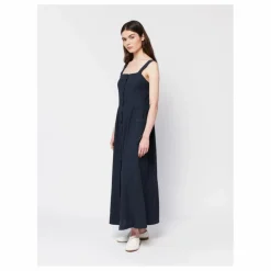 Robe Boutonnée Coton et Lin - Collection Femme | Bleu nuit