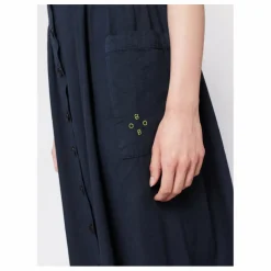Robe Boutonnée Coton et Lin - Collection Femme | Bleu nuit